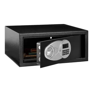 Amazon Basics 0.7 cu ft Steel Security Safe 18EI-43 with Digital Keypad Electronic Lock Emergency Key Open Black Compact Safe for Cash Jewelry Documents
