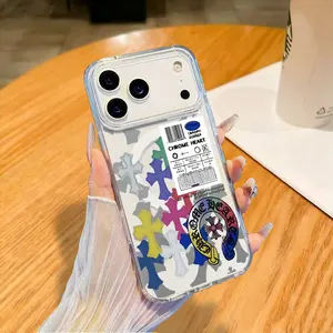 Vintage Rainbow Cross Sticker Phone Case for iPhone 17 AIR 17 PRO 16 PRO 15  PRO MAX  14 PLUS 13 PRO 12 11 PRO XS MAX X XR