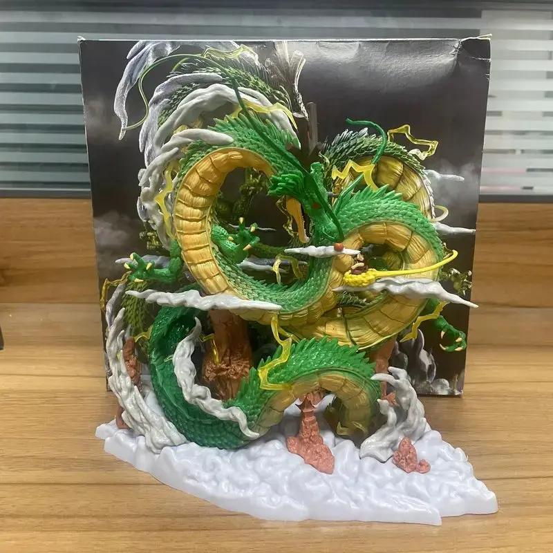 Dragon Ball Anime Figure 22cm Dragon God Figure Son Goku and Dragon God Model PVC Statue Model Doll Collectible Decoration Children's Toy Gift