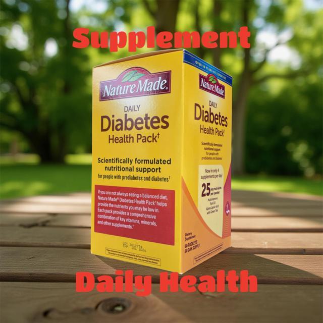 Nature Made Daily Diabetes Health Pack 60 Packets with 1200mg Fish Oil 590mg Vitamin C 395mcg Chromium for Nutritional Support