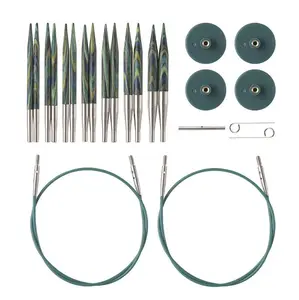 Knitting & Craft Accessories – Short Interchangeable Needle Tips and Cable Set – Caspian Options