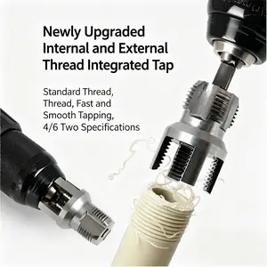 Dual Use Internal External Pipe Threading Tools, 1/2" and 3/4" Ppr Pipe Threads, Professional Plumbing Tool for DIY Projects Tool Kit Set