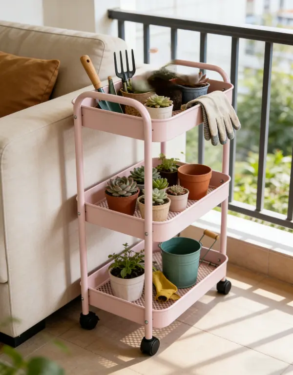 Viral 3 Tier Rolling Utility Cart Multi-Function Mobile Storage Trolley With Wheels Easy Assembly Organizer Shelf For Kitchen Bathroom Makeup Bedroom Garden Snack Storage