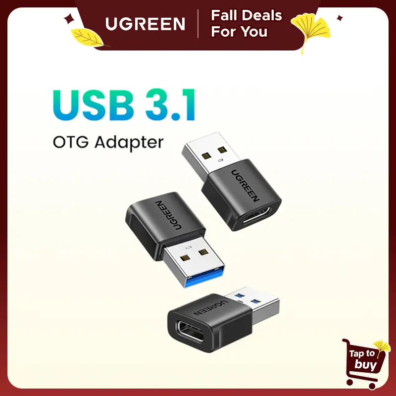 UGREEN USB-A to USB-C Adapter (2/3 Multiple Packs) - 10Gbps Female Connector, 24 Months Support, Data Speed Boost, Mobile Charging Cable Compatibility, Cordless Ready,for iPhone 17-13 Plus Pro Max,iPad Air/Mini 6-7,Samsung Galaxy S24/S23,falldealsforyou