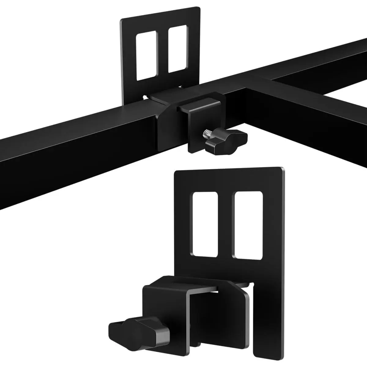Mattress Gaskets for Metal Bed Frame, 6 count,Non-Slip Mattress Gripper/Mattress-Slide-Stopper/Mattress-Holder/Adjustable Anti-Slip Baffle,Black