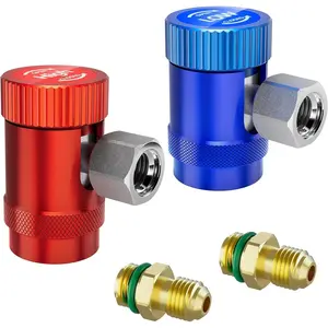 R1234yf Adapter,Adjustable R1234yf Quick Couplers Adapter,Air Conditioning Line Repair Tools High/Low Side Connectors R1234yf Quick Coupler Kit,r-1234yf Adapter Set of 2