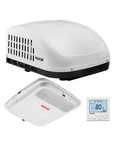 【fathersdaygift】VEVOR RV Air Conditioner, 15000 BTU Non-Ducted Rooftop RV AC Unit, 65 dB Quiet Design, Including Air Distribution Box, Operation Panel and Installation Hardware, for Campers, Vans, Trailers, White