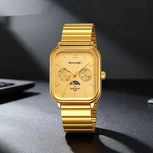 Luxury Moon Phase Watch – Square 6-Hand Waterproof Men's Timepiece