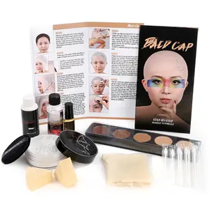 Bald Cap  Makeup Kit for Men & Woman, Complete Bald Cap Costume Character Set with Instructions, Realistic Bald Cap Kits for  Make Up, SFX Makeup, Dress-Up Party, Stage, Theater & Film