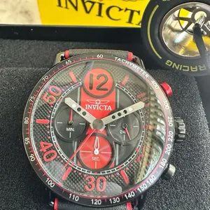 Invicta Racing Vector 49366 Men’s Quartz Wrist Watch, 44mm Round Watch Face, Stainless-Steel Band, Red Black Chronograph Sport, Waterproof, Luminous, Unique Gifts for Man, New