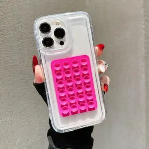 Clear Suction Cup Phone Case, 1 Count Mobile Phone Protective Cover, Shockproof Phone Cases Compatible with iPhone X 11 12 13 14 15 Pro Max