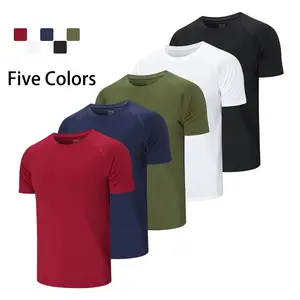 5 Pcs Men's Plain Muscle Slim Fitted T Shirt Gym Workout Athletic Tee Menswear Casual Tops,T-Shirt for Daily Outdoor Wear,Men's Streetwear Outfits Lightweight Versatile Workout Tops Athleisure Breathable Clothes Everyday Activewear compression shirts