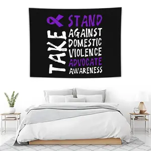 'take a Stand' Anti-Domestic Violence Tapestry, Knit Awareness Wall Decor, Casual Style, Model Xinghao 114514, No Ca Prop 65