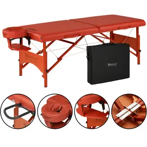 Master Massage 25" Fairlane Pro Portable Massage Table in Cinnamon, Tattoo Bed, Lash Table Lightweight Spa Bed Adjustable Height, Memory Foam Face Cradle, and Carrying Case
