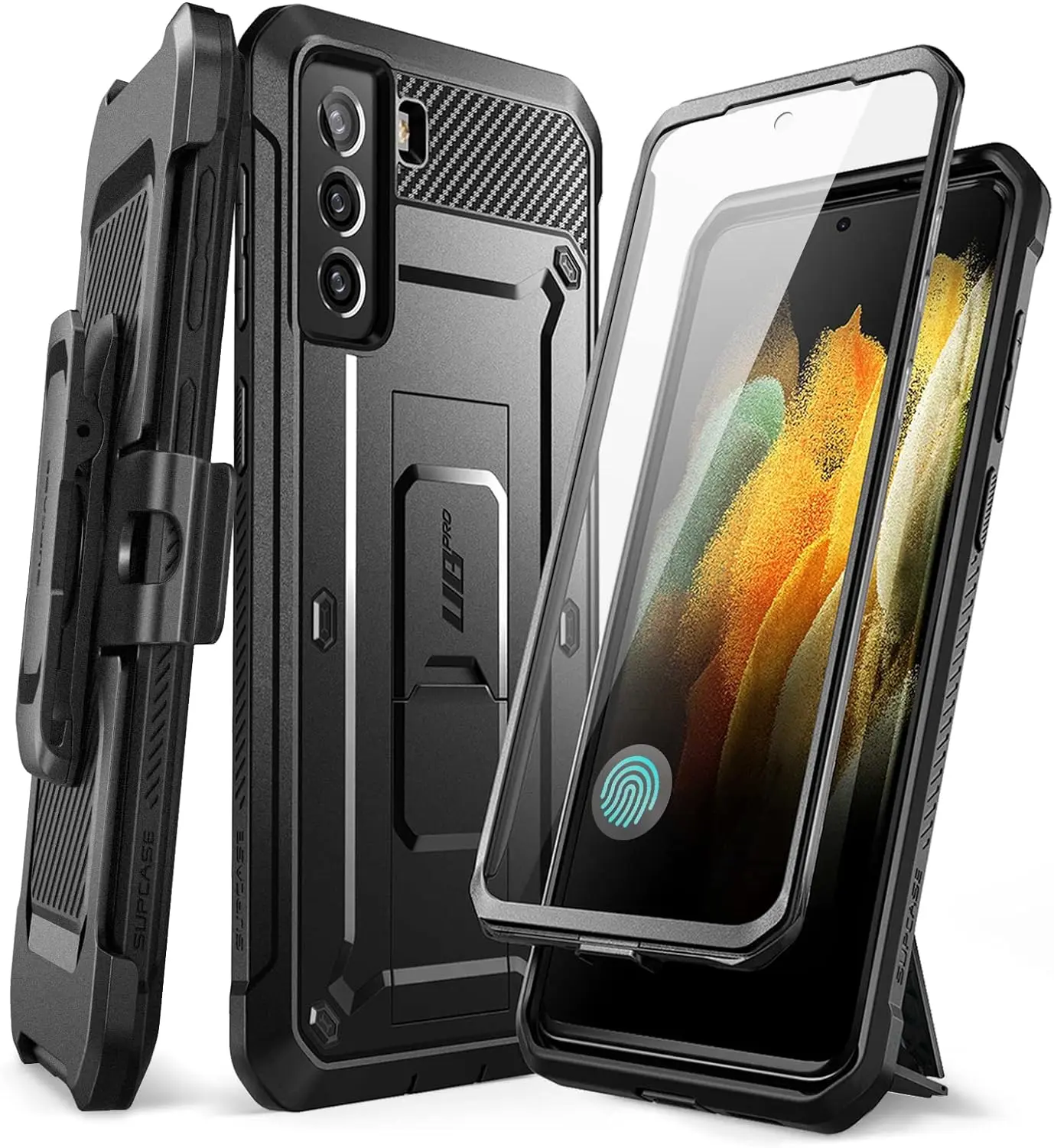 SUPCASE Unicorn Beetle Pro Full-Body Dual-Layer Rugged Smartphone Case Accessory with Kickstand, Holster, Built-In Screen Protector, Shockproof Polycarbonate Shield for Samsung Galaxy S20 FE (2020)/S21 FE (2022) Cellphone Devices