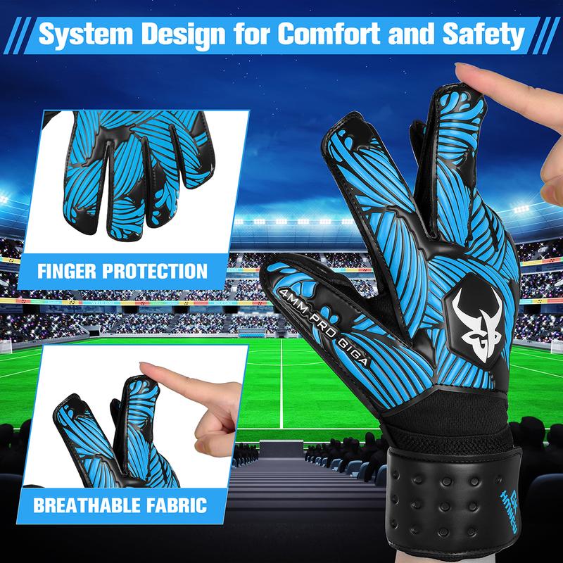 Goalkeeper Goalie Soccer Gloves Extreme Strong Control and Grip with Finger Protection High Performance Pro-Level Goalie Glove Anti-Slip Latex Palm Breathable Comfortable for Kids Youth Adult