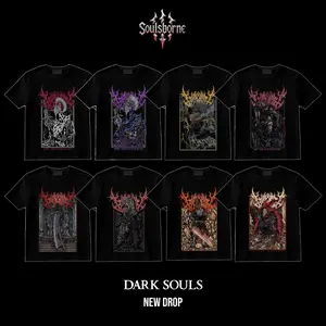 [Soulsborne Style Collection] Vintage Grim Style Dark Souls Unisex T-shirt, Retro Soulsborne Gaming Apparel, Game Shirt, Video Game Clothes, Boy Merch, Gift For Him For Her, Soulslike Cotton Crewneck Streetwear