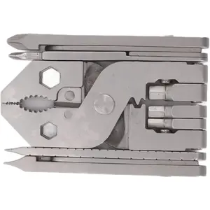 Multitool Pliers, 10 in 1 Multi Tool with Hex Wrench and Screwdrivers, for Heavy Duty Use and Outdoor Activities, Cast Steel Construction and Compact Size