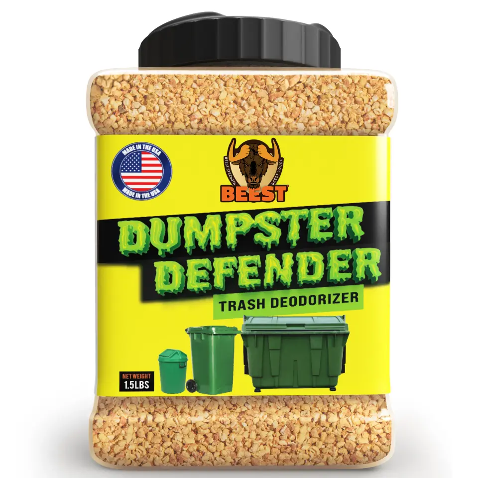 Beest Dumpster Defender Outdoor Trash Can Deodorizer and Liquid Waste Absorber - Biodegradable Odor Eliminator for Bins and Dumpsters - Made in USA