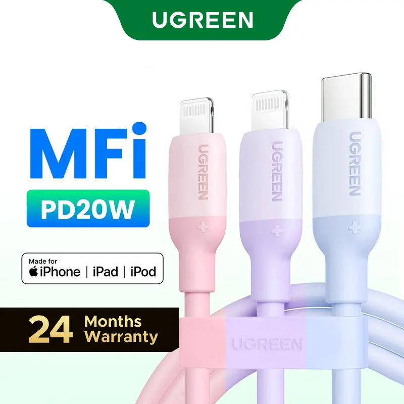 UGREEN 20W 3.3FT USB C to Lightning & 60W USB C Cable MFi Certification Lightning Cable Compatible with iPhone 17-8 Series, iPad 9, AirPods Pro, and More,TikTokShopSpringGlowUp,Greenish summerwins