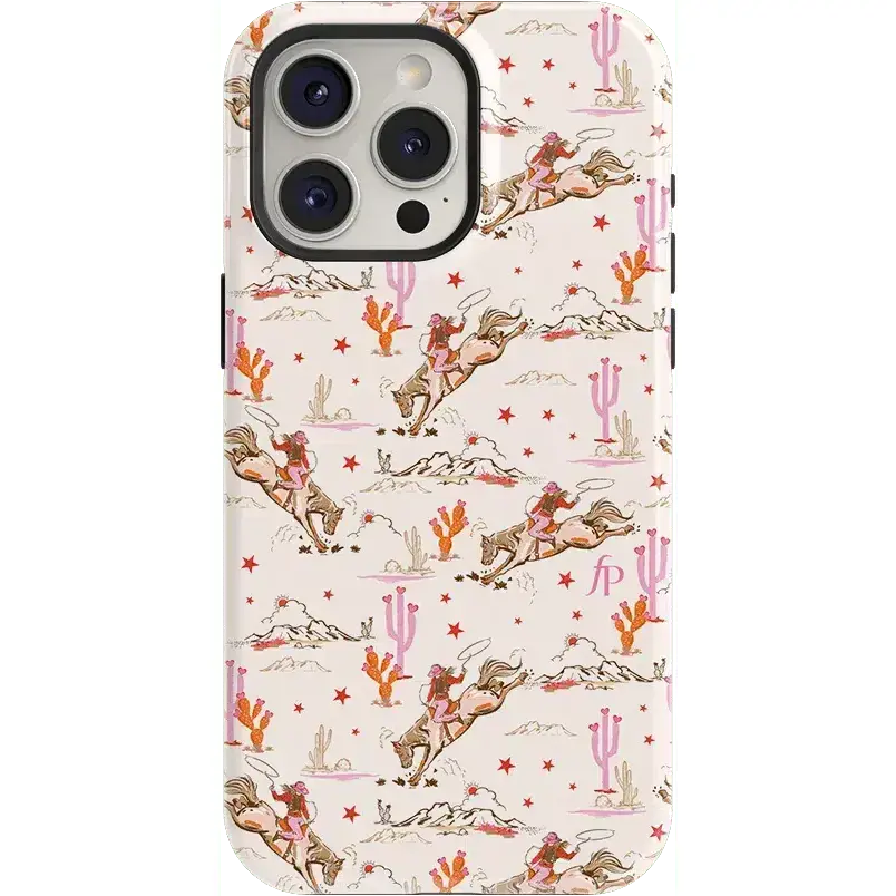 Cowboy Girl Riding Running Horse Pattern 2-in-1 Mobile Phone Case - Durable, Shock-Absorbing, Compatible with iPhone 17/16/15/14/13/12/11 Max Pro Air, Ideal Gift for Friends or Family