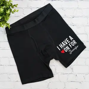 Personalized I Have A Heart On For Underwear, Funny Valentine's Day Gift Idea Underwear, Gift For Boyfriend Or Husband, Custom Name Underwear.