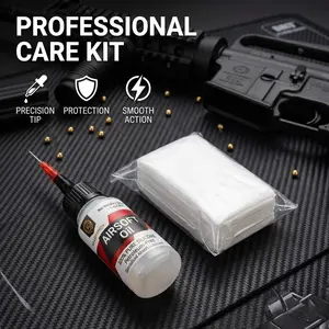 Kaloyanov 30ml 100% Pure Silicone Airsoft Oil Maintenance Kit, Specialized Petroleum-Free Lubricating oil for GBB AEG Gas Blowback Pistol & Gearbox, Includes Precision Needle Tip & Cleaning Pads, Protects O-Rings and Seals, Essential Gearbox Care Tool
