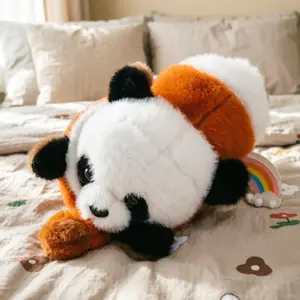 Flip Bear Plush Toy, Small Panda Stuffed Doll, Realistic Raccoon Toy, Soft Comfortable Pillow, Fun and Playful, Two Morphs, Cute Companion
