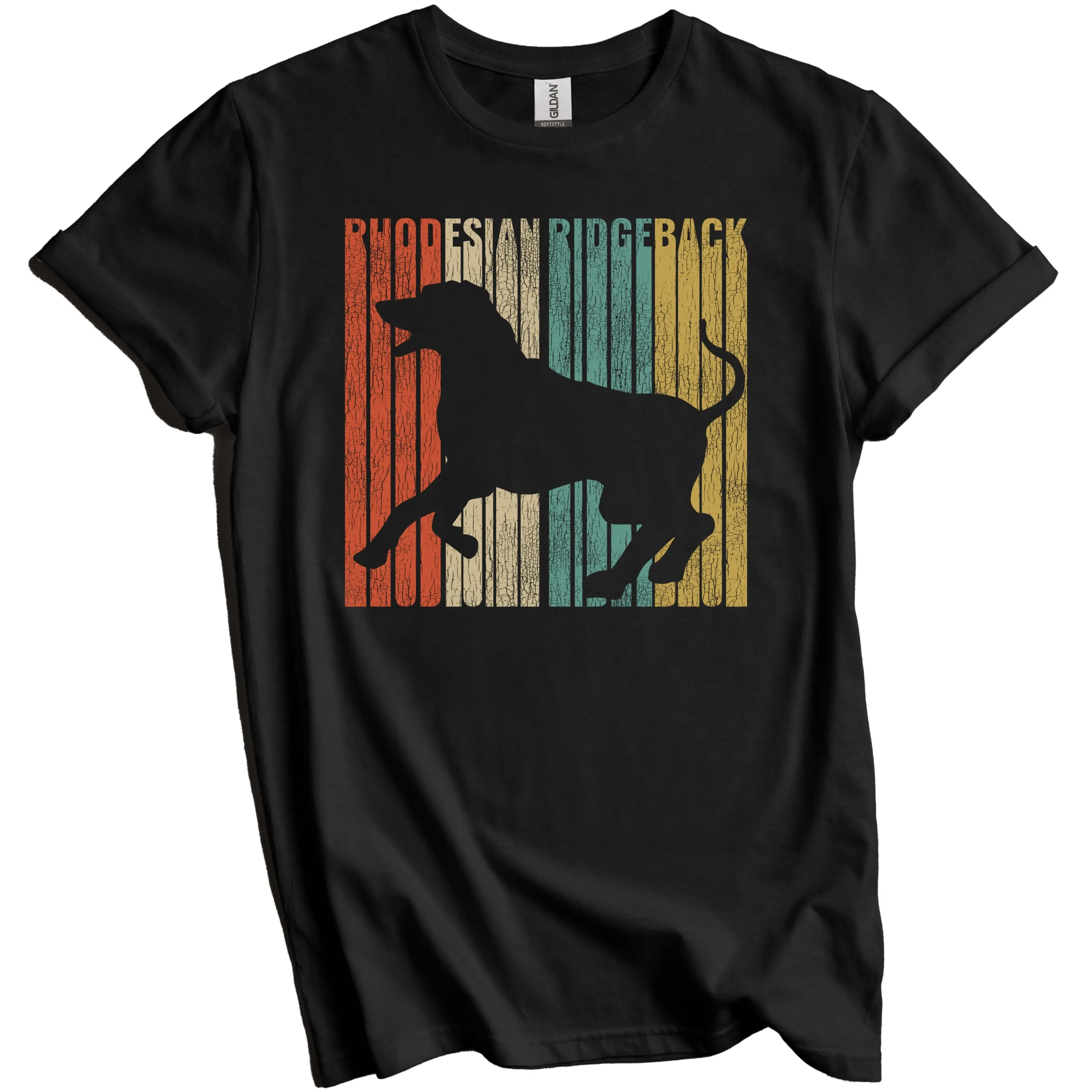 Rhodesian Ridgeback Shirt - Retro Rhodesian Ridgeback T-Shirt - Gift for Rhodesian Ridgeback Owner - Dog Silhouette Distressed Vintage Look