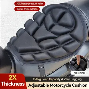 Universal 3D Honeycomb Motorcycle Seat Cushion, Pressure Relief Shock Absorbing Breathable Anti-Slip Riding Seat Pad for Motorcycle, E-Bike, Scooter, All Season Seat Protector