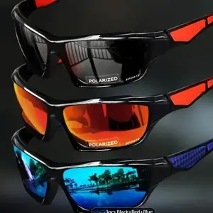 Men's polarized sunglasses with colorful coating for outdoor night vision, driver's driving sunglasses, cycling sports glasses, wind goggles