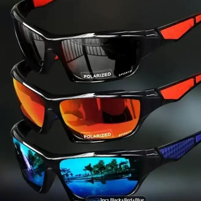 Men's polarized sunglasses with colorful coating for outdoor night vision, driver's driving sunglasses, cycling sports glasses, wind goggles