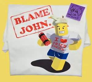 Shedletsky Blame John T-shirt, Unisex & Youth Graphic tee Cotton Menswear
