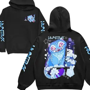 Funny Tiger Drawing Hoodie, Anime Style Pullover, Kpop Inspired Graphic Sweatshirt, Unisex Streetwear Outfit, Cute Fan Gift