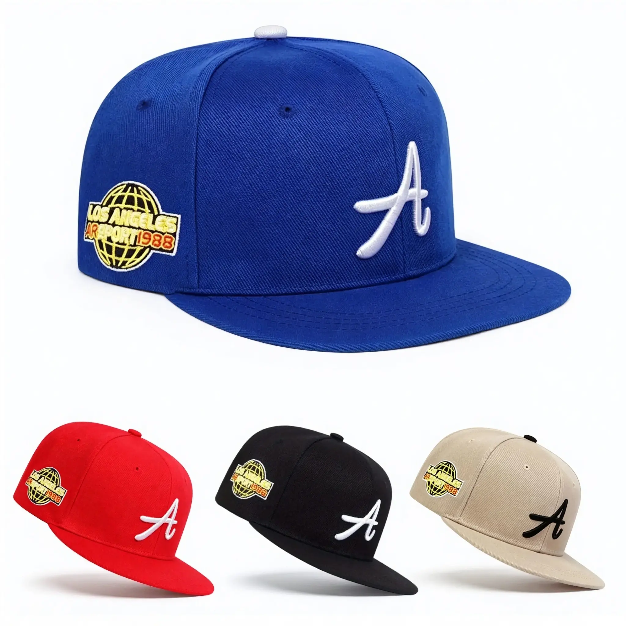 Retro LA Letter Embroidery Baseball Hat, Fashionable Street Style Hip-Hop Snapback, Breathable Cotton Sunshade Cap, Unisex Casual Flat Tongue Trucker Hat, 1988 Commemorative Edition Outdoor Sport Cap for Teens and Adults