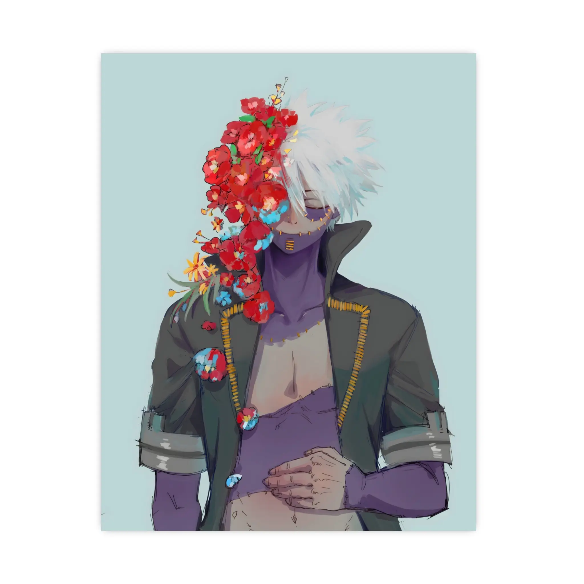 MHA Dabi Floral Acrylic Wall Art League of Villains Art Print Artistic Wall Poster, Aesthetic Home Decor, Unique Gift for Art Lovers, Vertical and Horizontal Designs, Floral Poster for Every Occasion