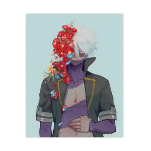 MHA Dabi Floral Acrylic Wall Art League of Villains Art Print Artistic Wall Poster, Aesthetic Home Decor, Unique Gift for Art Lovers, Vertical and Horizontal Designs, Floral Poster for Every Occasion