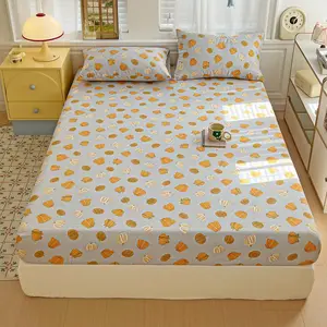 3pcs Floral Pumpkin Butterfly Print Bed Sheet Set, Soft Comfortable Bedding, Mattress Protector, Holiday Gift, Universal Theme