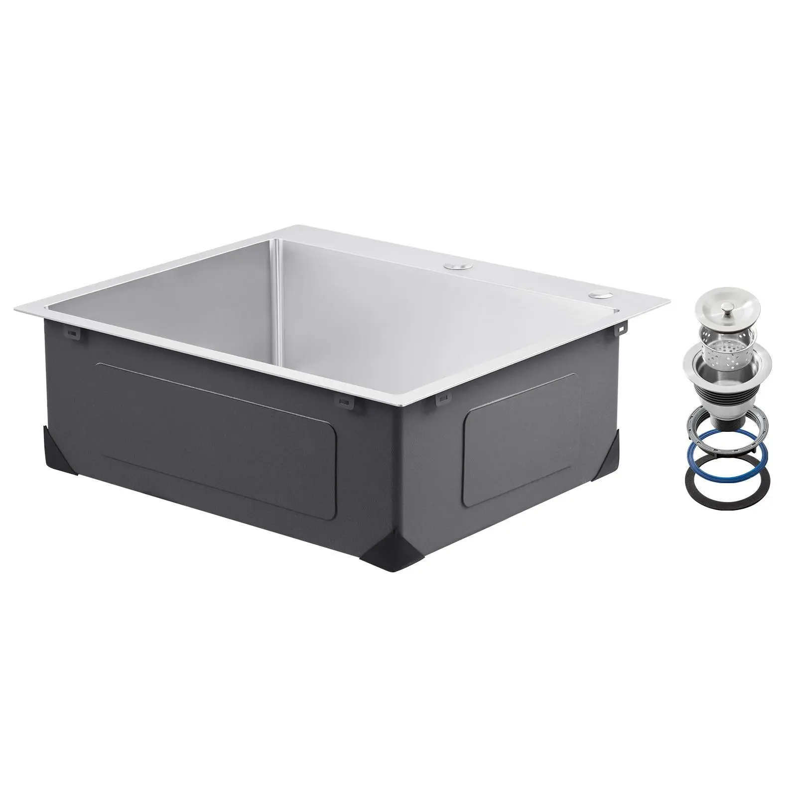 【DealsForYouDays】VEVOR 25 inch Kitchen Sink Workstation,  , 304 Stainless Steel Top Mount Sinks, Drop-In Single Bowl Farmhouse Basin with Accessories, Household Dishwasher Sinks for RV, Prep Kitchen, Laundry Room, Bar