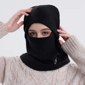 Fleece Balaclava Neck Warmer Scarf Hat Windproof Hooded Winter Hat Bike Cycling Face Cover Ski Mask for Women