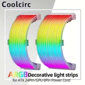 LTHua 5V 3Pin ARGB Synchronous PC Cable 8/24PIN Motherboard Power Extension Cable Flexible LED Light Strip Kit Graphics Card 8Pin 6PIN Cable