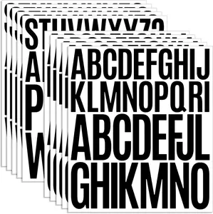 Sheet Large Letter Stickers  + Inch Black Vinyl Self Adhesive Alphabet Stickers Stick On Letters for Arts Crafts Outdoor Sign Wall Mailbox Windows Doors Car Poster Board (Black, + Inch)