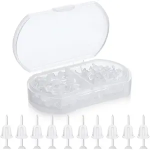 200 PCS Clear Plastic Earrings Transparent Plastic Post Studs Flat Silicone Earrings for Sports and DIY
