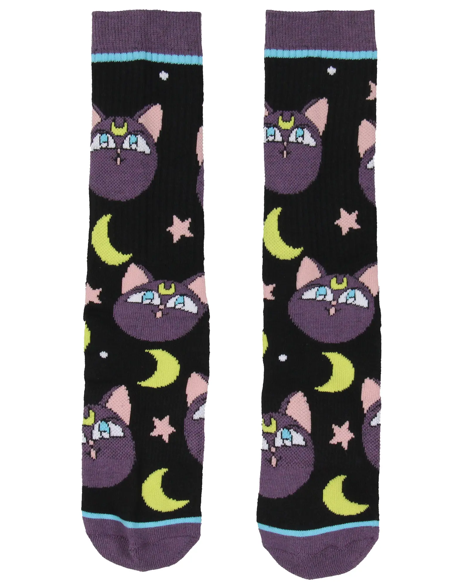 Sailor Moon Luna Character Crew Socks, Sailor Moon Manga Athletic Cushioned Socks, Anime Socks For Women Men 1 Pair