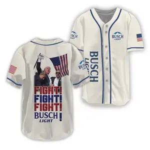 Trump Fight Fight Fight Busch Light Baseball Jersey Jersey Shirt, Trending Jerseys, Cosplay Jersey, Jersey, Jerseys Top, Gift For Him, Gift For Her, Jerseys Lover.
