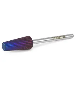 TONES Tungsten 5-in-1 Straight Cut Bit Nail File Kit Nail Art - Purple Coat, Medium Grit, 3/32" Shank Diameter, Versatile Manicure Tool.