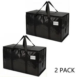 2/4 Pack Extra Large Heavy Duty Moving Bags, Heavy Duty Storage Bins with Lids, Organiser, Reinforced Handles & Heavy-Duty Zippers Moving Storage Bags Totes for Clothes Packing, Dorms, College Supplies