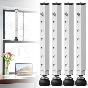 4 Pack Small Window Security Bars Adjustable 11"-18", Short Sliding Window Lock Bar for Small Windows, Child Safety & Anti-Theft Window Bar with Rubber Base for Bathroom & Basement Windows - White