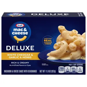 Kraft Deluxe White Cheddar & Garlic & Herbs Macaroni & Cheese Dinner (11.9 oz Box)