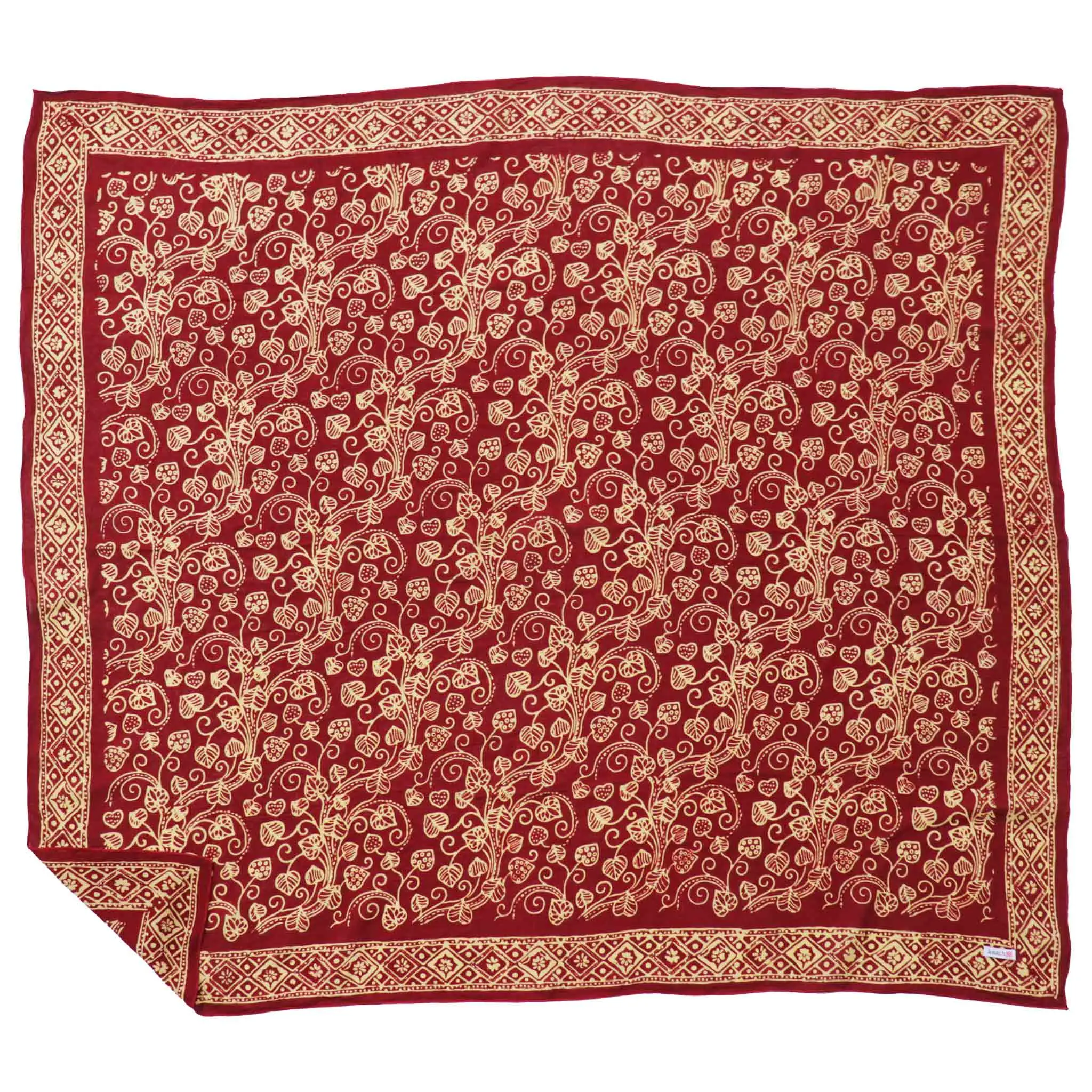 Large 39" Hand Dyed Batik Bandana, 100% Soft Cotton, Charmed Canopy